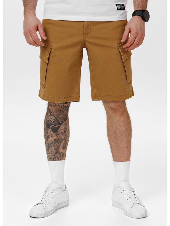PITBULL PITBULL Szorty materiałowe SCOTT Żółty Regular Fit