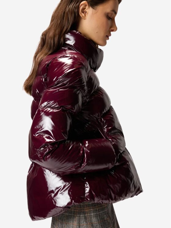 PINKO PINKO Giubbotto piumino Mirco caban crystal nylon Bordeaux Regular Fit