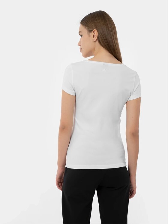 4F 4F T-Shirt 4FMM00TTSHF731-10S Biały Regular Fit
