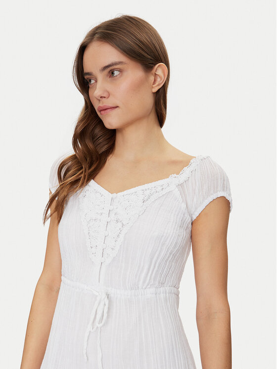 Guess Guess Vasarinė suknelė W5GK0A WE340 Balta Regular Fit