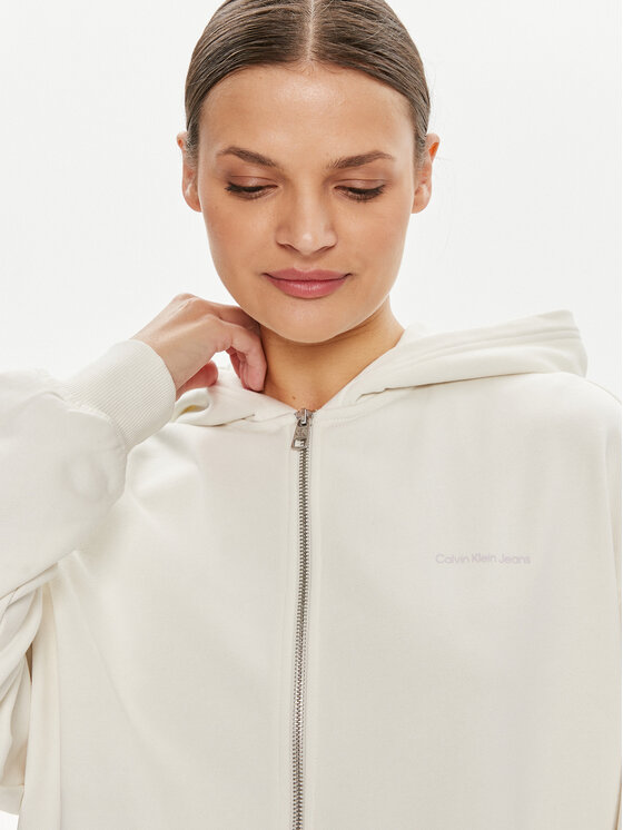 Calvin Klein Jeans Calvin Klein Jeans Felpa Diffused J20J223533 Écru Regular Fit