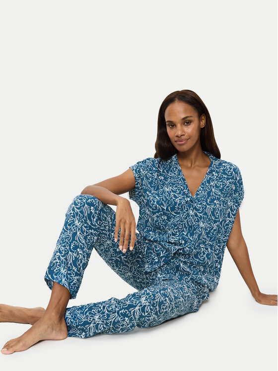 Triumph Triumph Pidžama Boyfriend 10222611 Zils Relaxed Fit