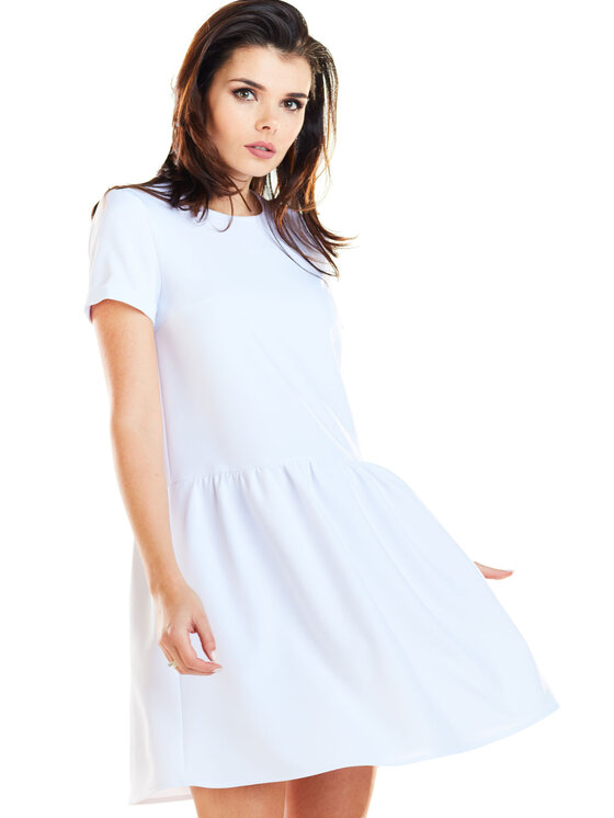 Awama Awama Sukienka letnia A277 Biały Basic Fit