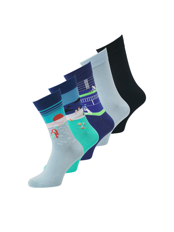 Set de 5 perechi de șosete lungi pentru bărbați Jack&Jones Sunrise 12277377 Colorat