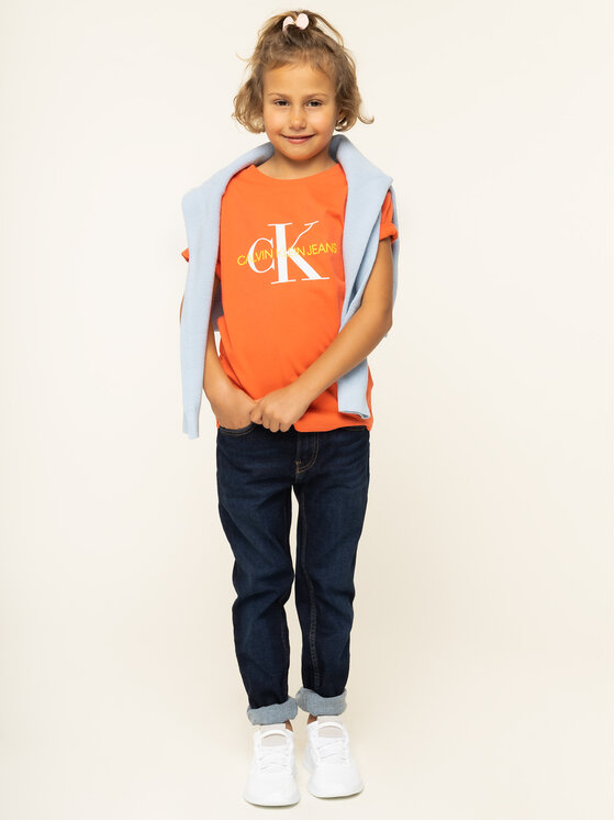 Calvin Klein Jeans T-Shirt IG0IG00221 Pomarańczowy Regular Fit