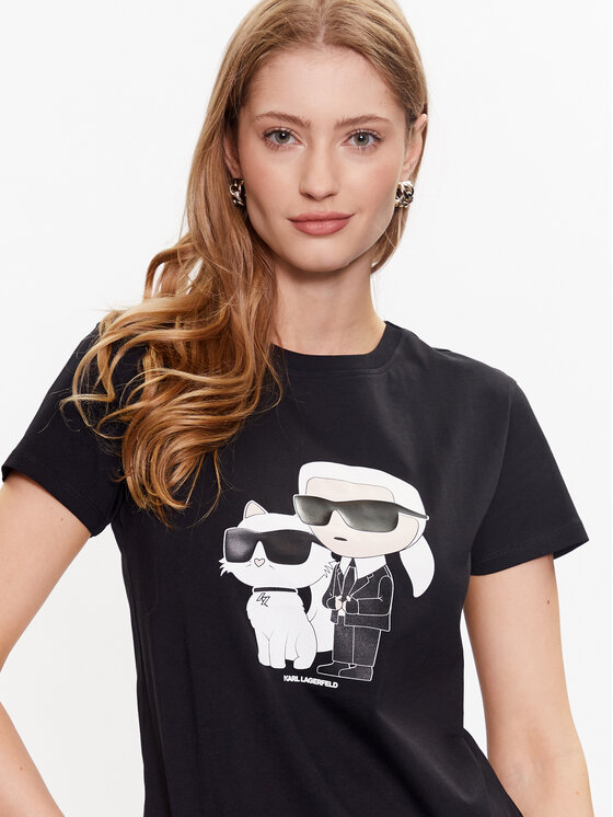 KARL LAGERFELD KARL LAGERFELD T-särk Ikonik 2.0 230W1704 Must Regular Fit