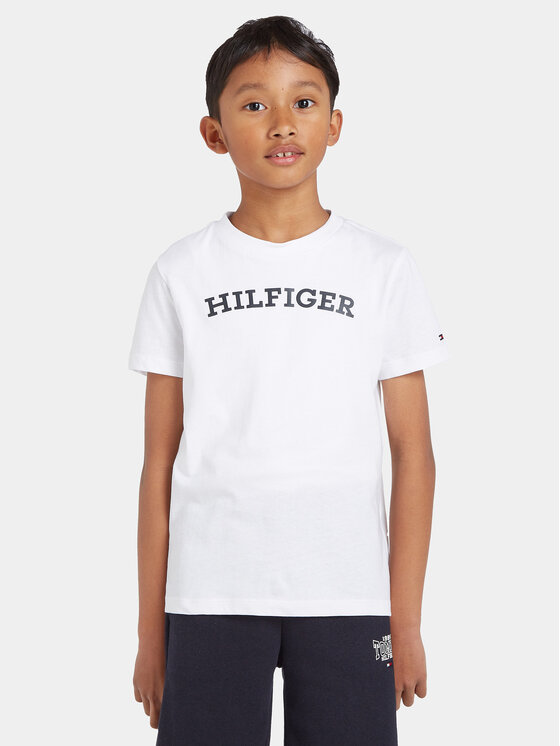 T-Shirt Tommy Hilfiger, Velikost:8Y, Barva: Bílá, Arched KB0KB08333 D