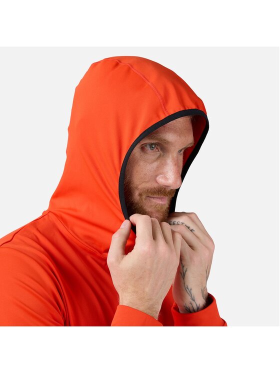 Rossignol Rossignol Bluza techniczna Mid Layer Stretch Hoodie Pomarańczowy Regular Fit