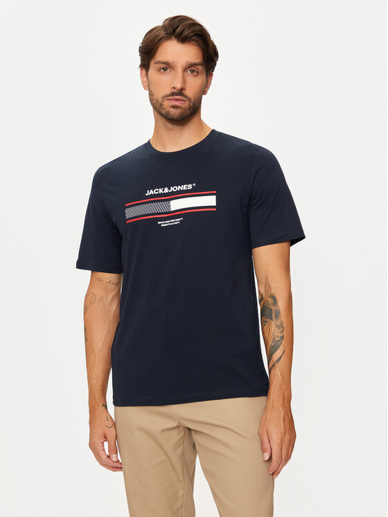 Jack&Jones T-krekls South 12256784 Zils Standard Fit