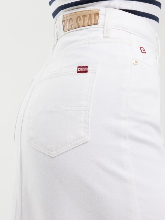BIG STAR BIG STAR Spódnica jeansowa TORI_100_120 Biały Classic Fit