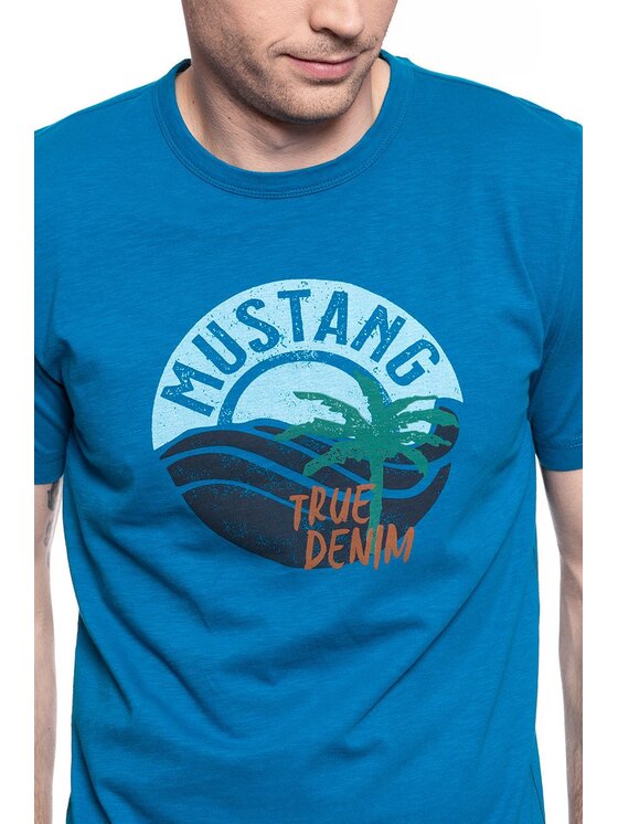 Mustang Mustang T-shirt ALEX C PRINT Blu Regular Fit