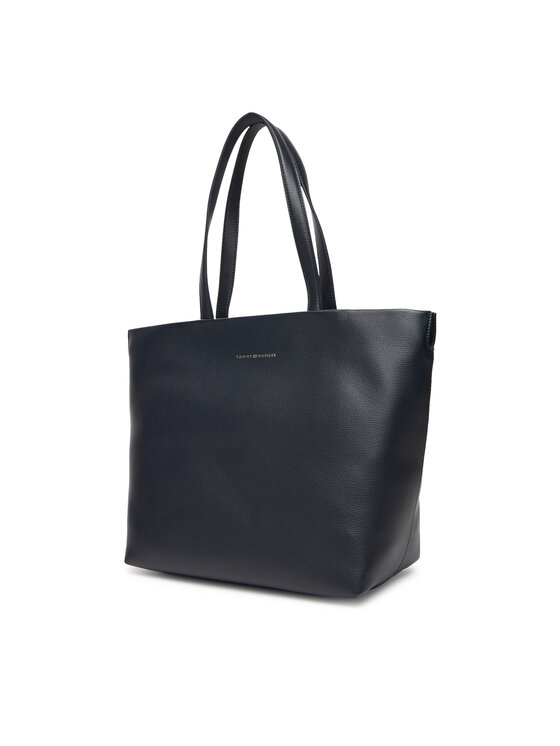 Tommy Hilfiger Tommy Hilfiger Ročna torba Th Logotape Tote AW0AW17693 Mornarsko modra