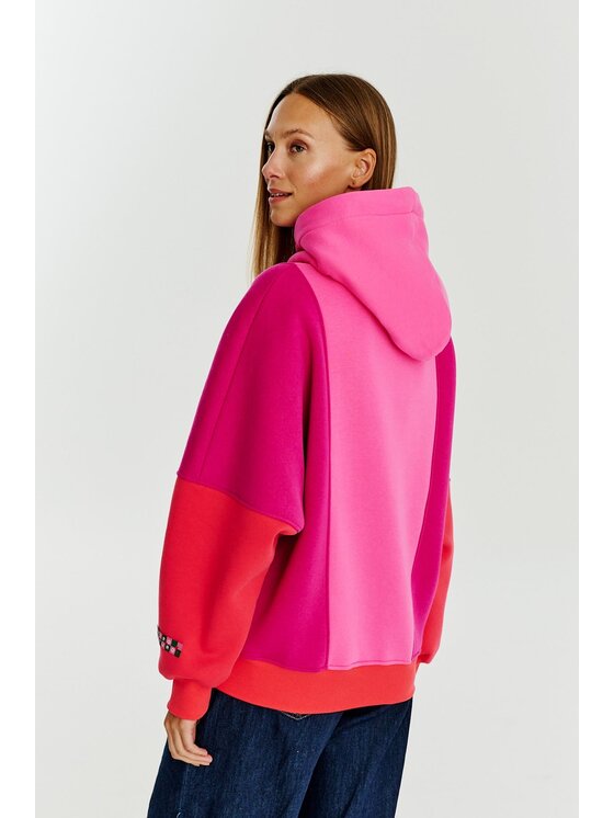 NAOKO NAOKO Mikina Flameberry Ružová Oversize