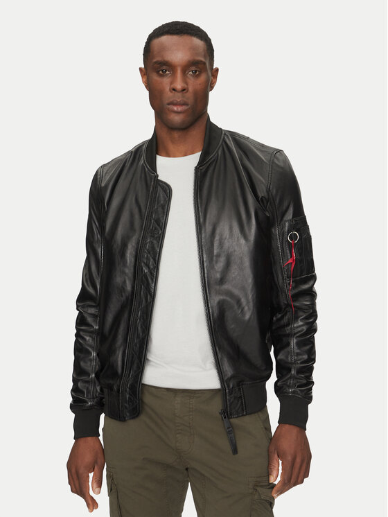 Alpha Industries Alpha Industries Шкіряна куртка Ma-1 156141 Чорний Regular Fit