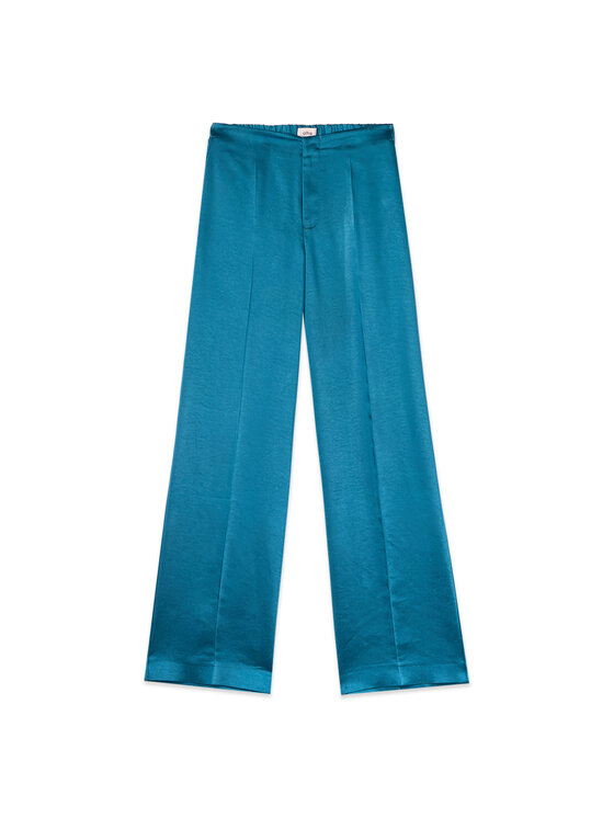 Oltre Oltre Spodnie materiałowe P075J002676N024 Turkusowy Baggy Fit