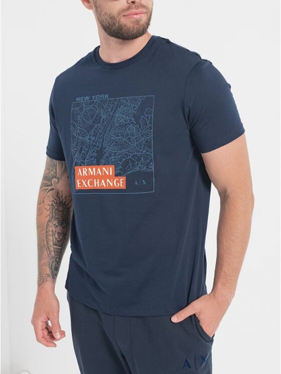 Armani Exchange Armani Exchange Tričko 6RZTAH ZJA5Z 25DX Tmavomodrá Regular Fit