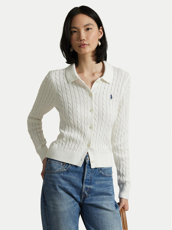 Polo Ralph Lauren Polo Ralph Lauren Kardigán 211971881001 Biela Slim Fit