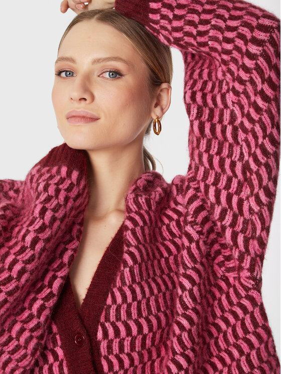 American Vintage American Vintage Pletena jopica East EAST19IH22 Bordo rdeča Relaxed Fit