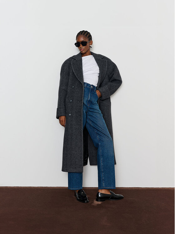 La Mania La Mania Płaszcz TREVOR 2 Szary Classic Fit