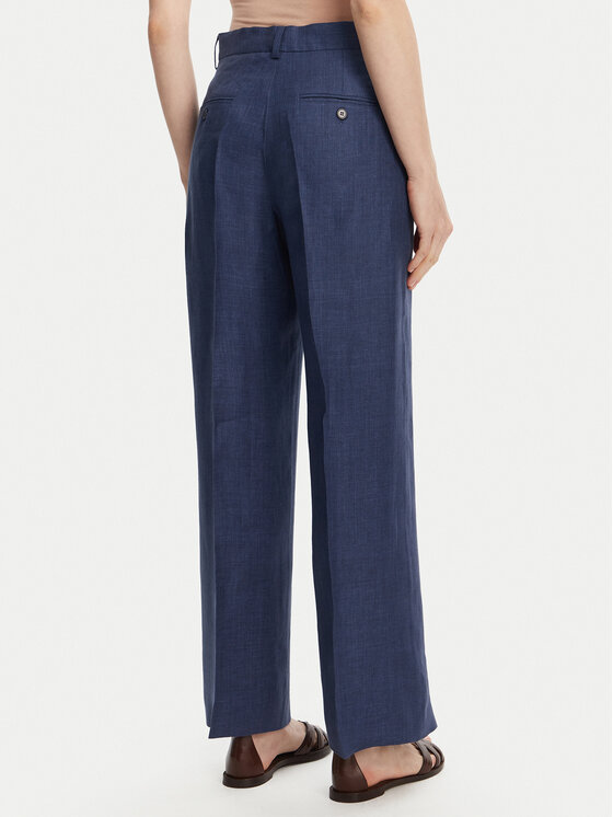 Weekend Max Mara Weekend Max Mara Kalhoty z materiálu Malizia 2515131052 Tmavomodrá Regular Fit