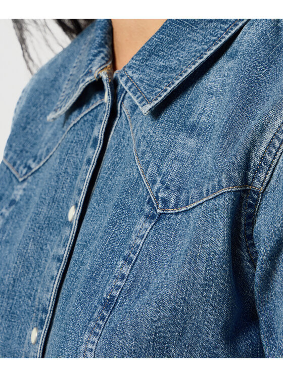 Wrangler Wrangler camicia di jeans 112356476 Blu Slim Fit