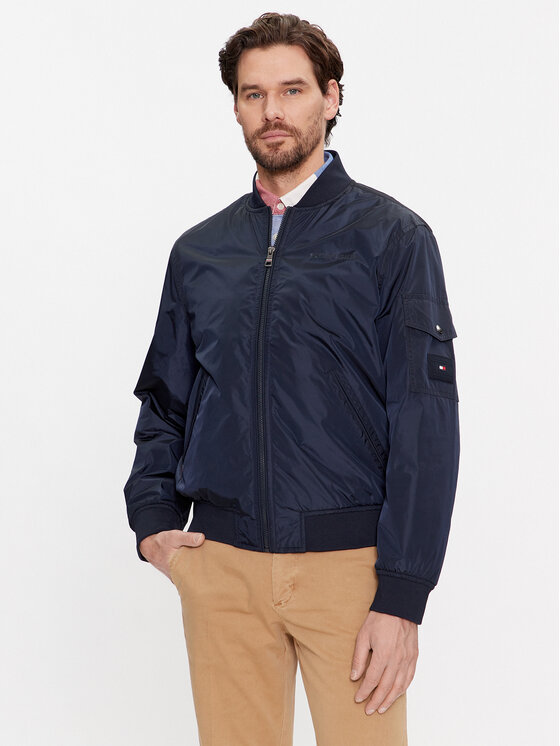 Tommy Hilfiger Tommy Hilfiger Bomber striukė MW0MW31642 Tamsiai mėlyna Regular Fit