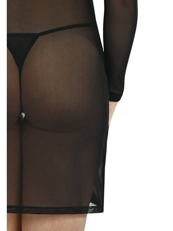 Teyli Teyli Koszula nocna 641 Czarny Regular Fit
