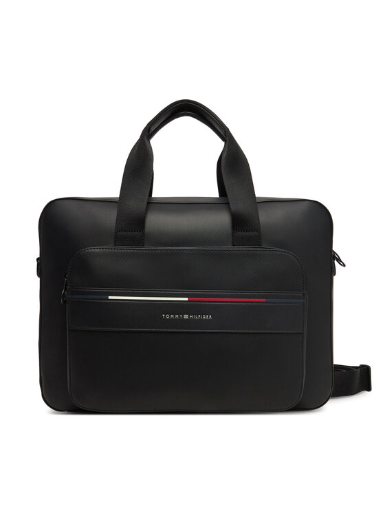 Tommy Hilfiger Taška na laptop Th Foundation Computer Bag AM0AM13198 Čierna