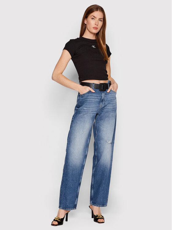 Calvin Klein Jeans Calvin Klein Jeans T-shirt J20J218337 Crna Slim Fit
