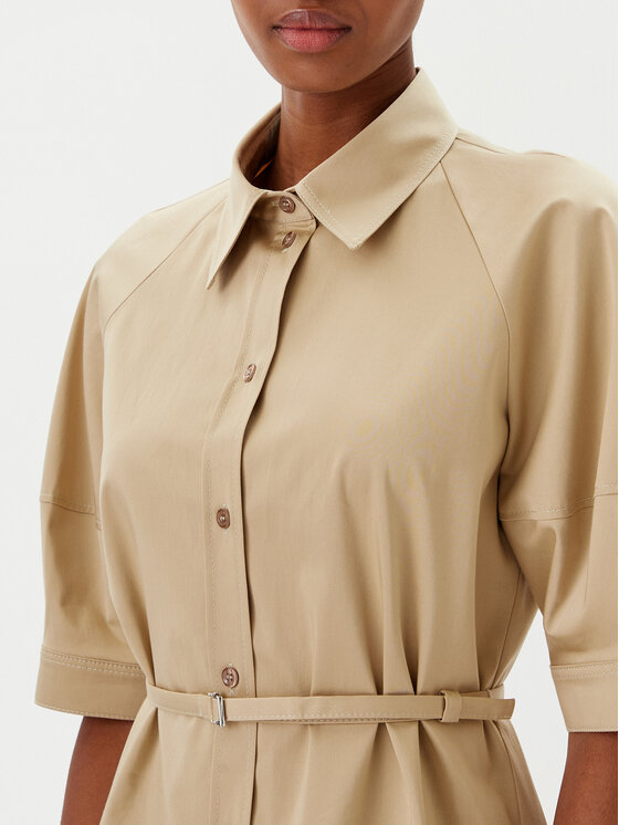 BOSS BOSS Srajčna obleka 50537388 Bež Regular Fit