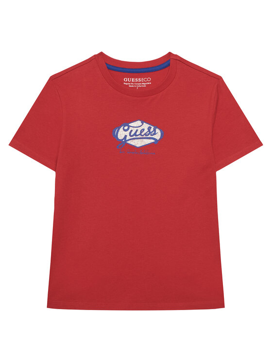 Guess T-Shirt L6RI02 K8HM4 Czerwony Regular Fit