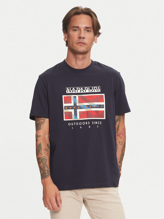Napapijri Napapijri Tričko S-Dorees NP0A4IBE Tmavomodrá Regular Fit
