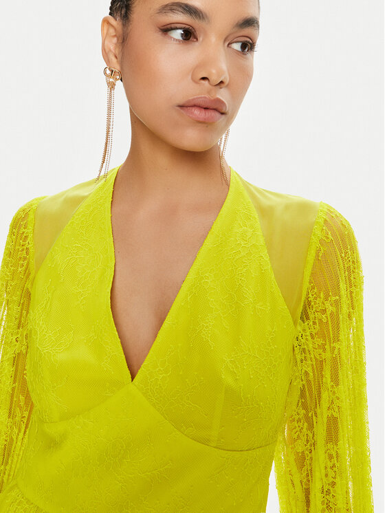 TWINSET TWINSET Коктейлна рокля 241TP2353 Жълт Regular Fit