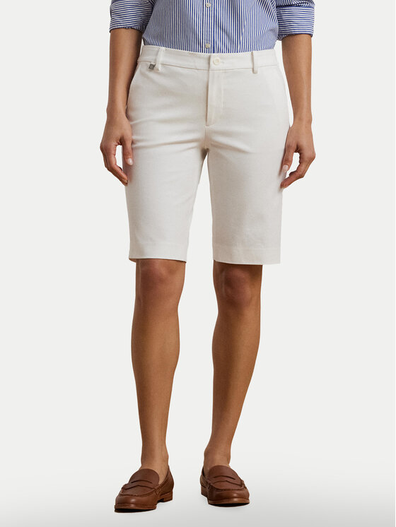 LAUREN RALPH LAUREN Lauren Ralph Lauren Šortky z materiálu Bsr-Btms 200661653 Bílá Regular Fit