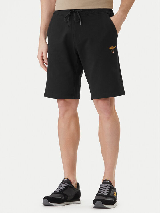 Aeronautica Militare Aeronautica Militare Športové kraťasy 261BF0032UF00674 Čierna Regular Fit