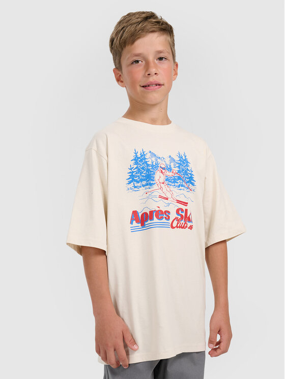 4F 4F T-Shirt APRES SKI Biały Loose Fit