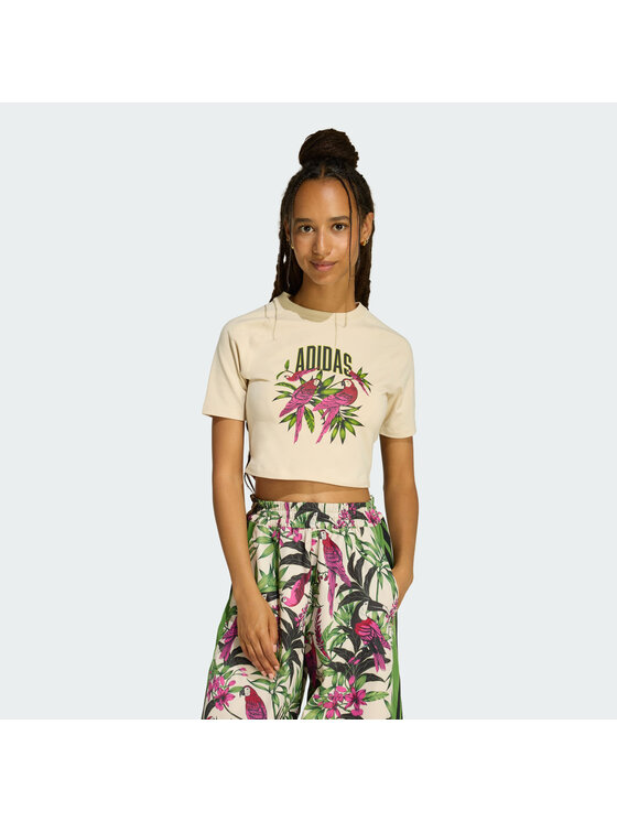 adidas adidas T-Shirt 162545 Beżowy Fitted Fit