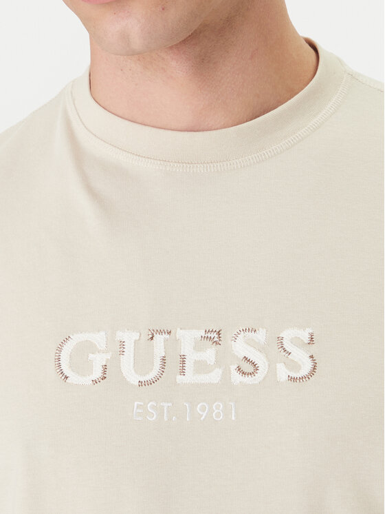 Guess Guess T-Shirt M6GI16 K3032 Μπεζ Regular Fit