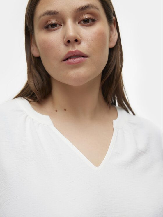 Vero Moda Curve Vero Moda Curve Bluză Alva 10301890 Alb Regular Fit