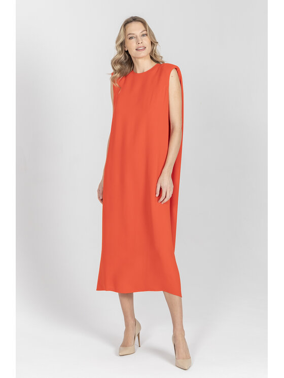 Deni Cler Milano Deni Cler Milano Sukienka koktajlowa T-DC-3048-F2-20-30-1 Czerwony Oversize