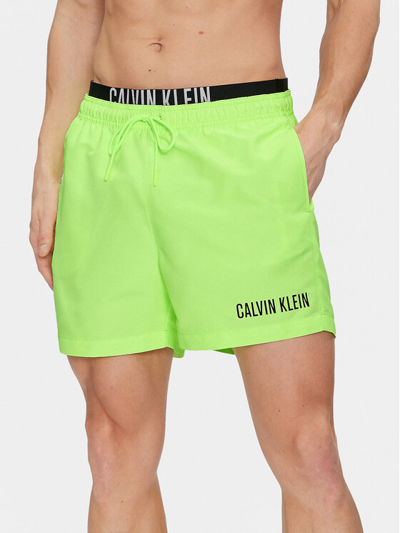 Calvin Klein Swimwear Kopalne hlače KM0KM00992 Zelena Regular Fit