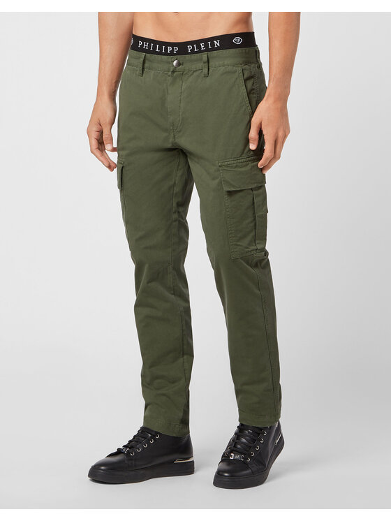 PHILIPP PLEIN PHILIPP PLEIN Spodnie cargo 5457 Zielony Cargo Fit