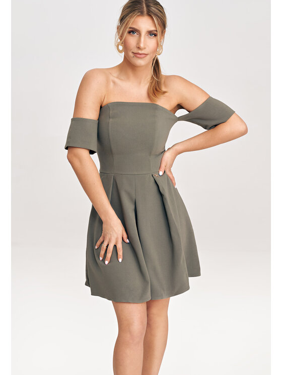 FIGL FIGL Koktejlové šaty M1026 Zelená Regular Fit