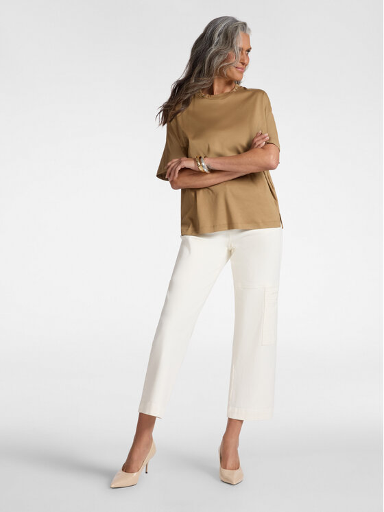 Elena Mirò Elena Mirò T-Shirt G065Z000583N022 Brązowy Regular Fit