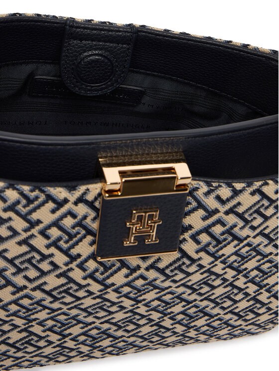 Tommy Hilfiger Tommy Hilfiger Handtasche Th Her Med Satchel Jacqu AW0AW18639 Dunkelblau