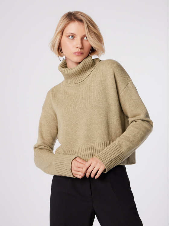 Simple Simple Dolčevita SWD513-02 Bež Relaxed Fit