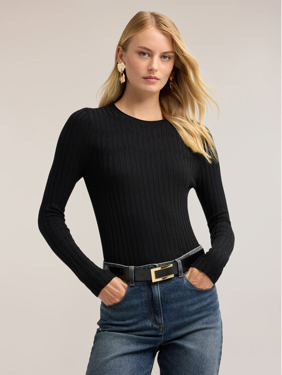 Motivi Motivi Blusa M265W003981N033 Nero Slim Fit