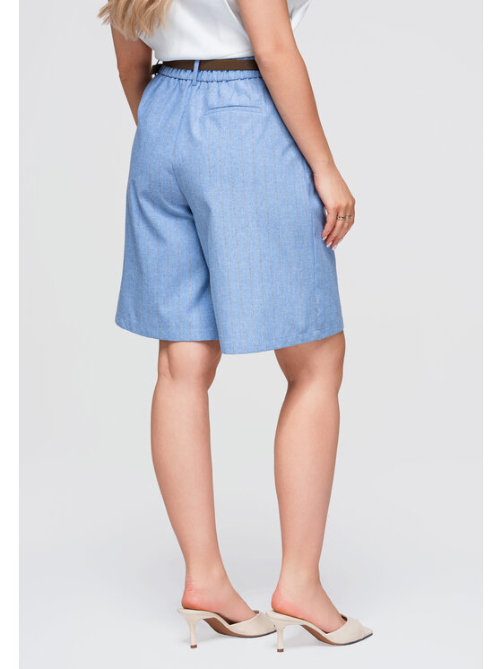 Ombre Ombre Szorty materiałowe OW-ST-E0016 Niebieski Bermuda Fit
