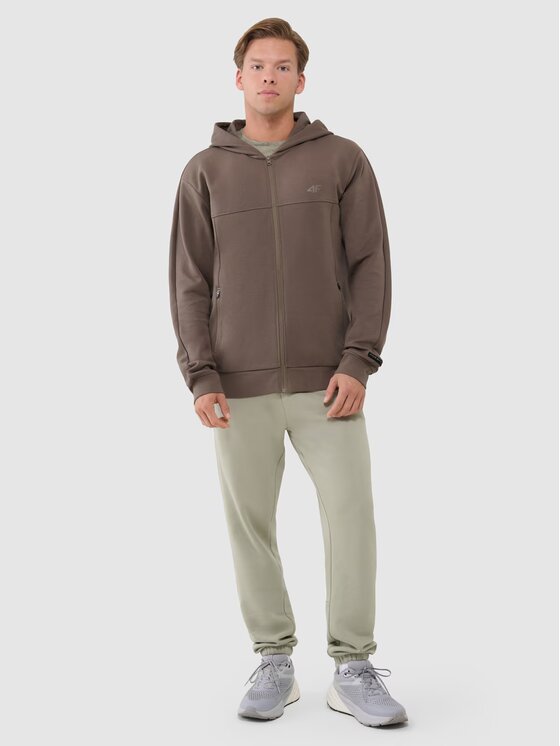 4F 4F Mikina 4FWSS25TSWSM1537-80S Hnedá Regular Fit