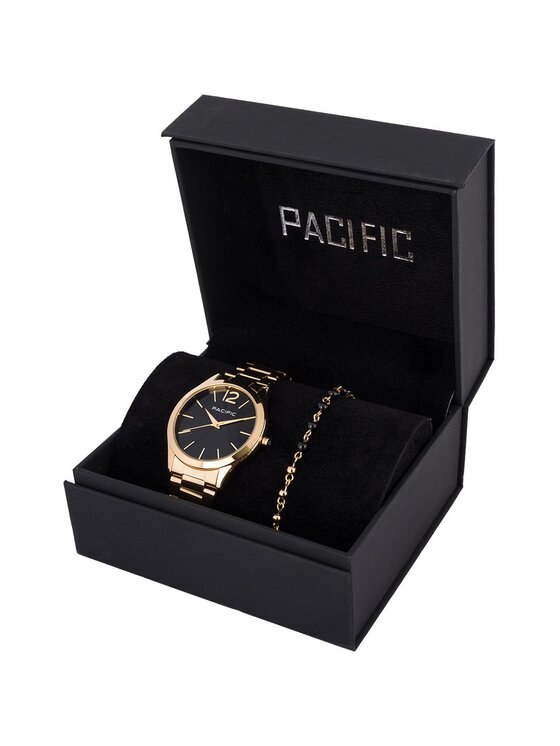 Pacific Pacific Zestaw zegarek i bransoletka X6222-13 Złoty